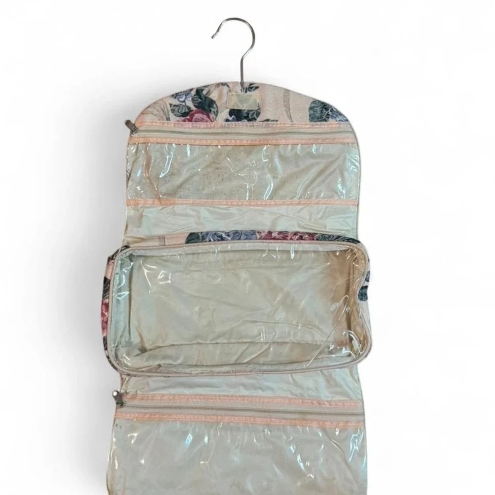 Vintage Floral Tapestry print hanging makeup‎ toiletries bag w/ storage pockets
